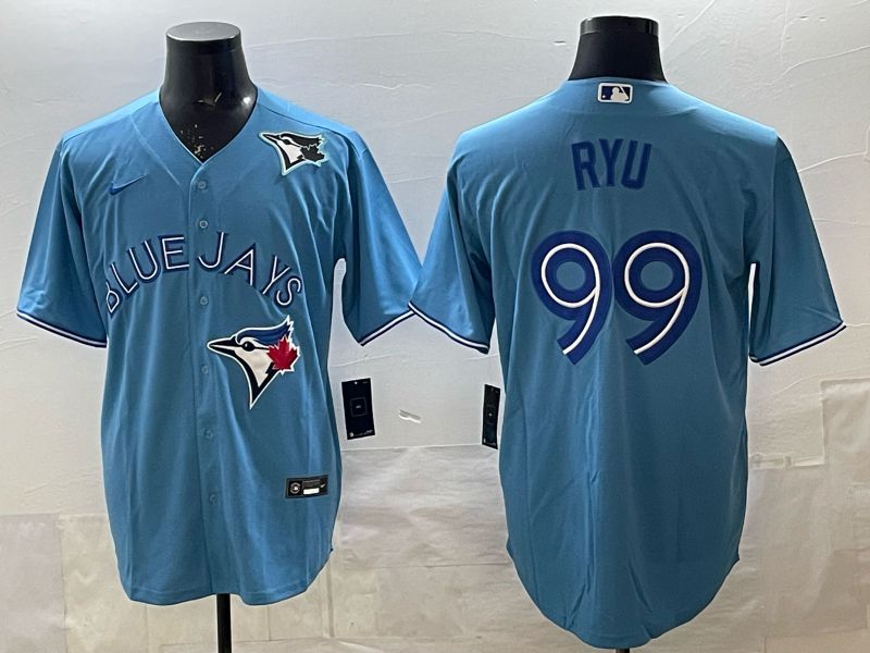 Men 2025 Toronto Blue Jays #99 Ryu Blue Game Nike MLB Jersey style 03
